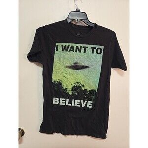 Vintage 2008 The X-Files I Want To Believe UFO T Shirt TV Promo Alien MEDIUM